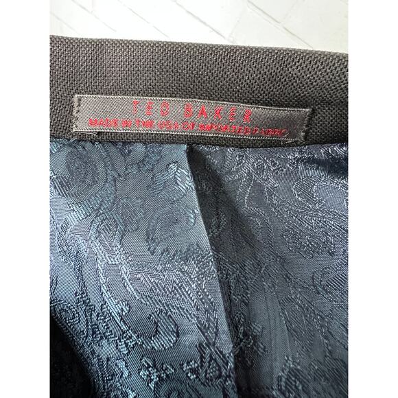 Ted Baker Mens 40R Endurance WOOL Blazer Suit Jacket 3 Button Black EUC! - Picture 9 of 9